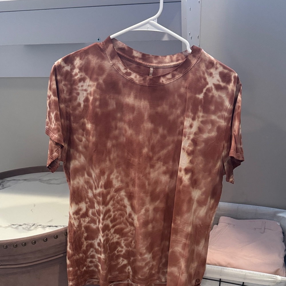 lululemon athletica Brown Tie-Dye Short Sleeve Tee